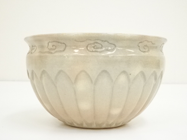  萩焼　十二代　田原陶兵衛造　菊建水（共箱）